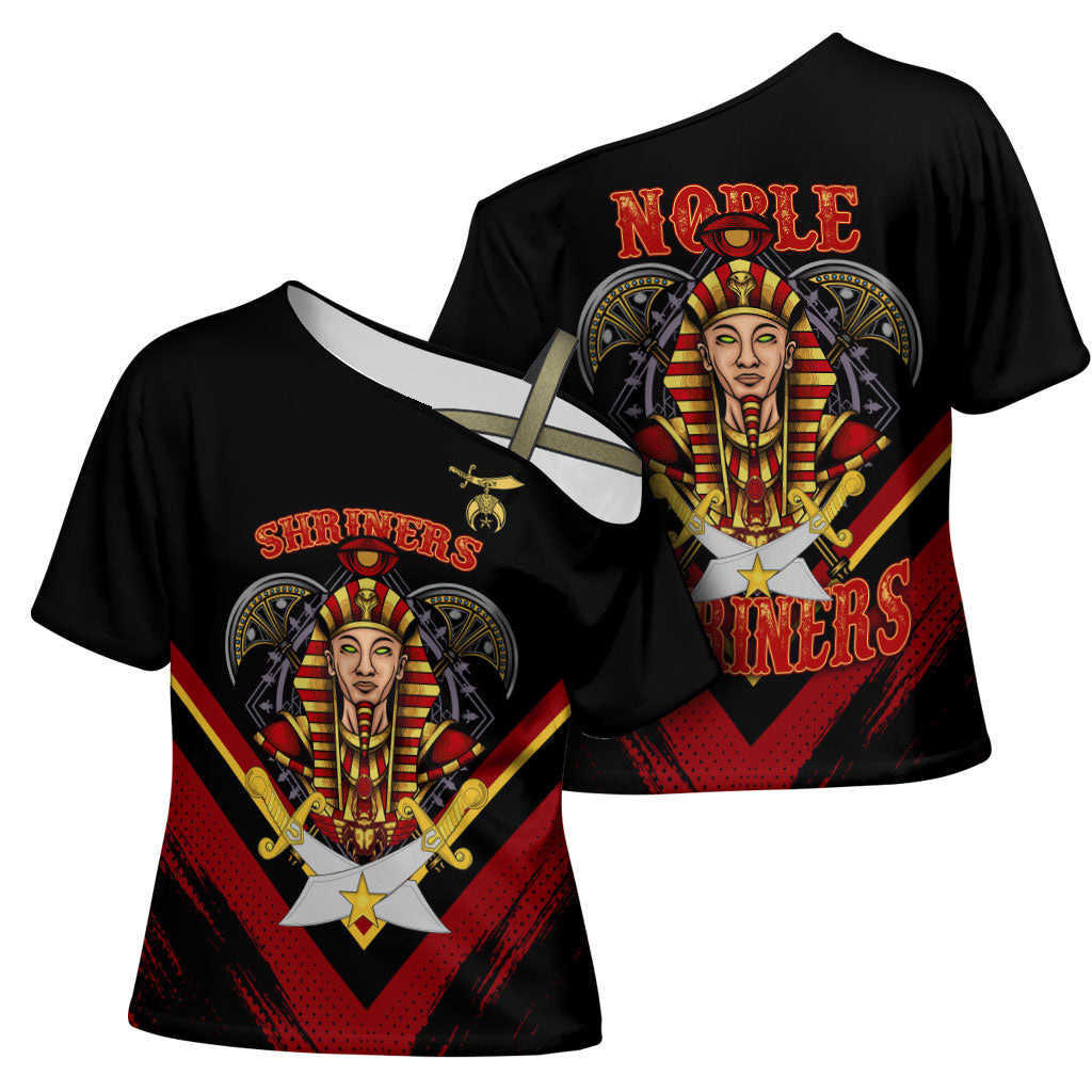 Noble Shriners Cross Shoulder Shirt Masonic Egyptian Pharaoh Scimitar Emblem