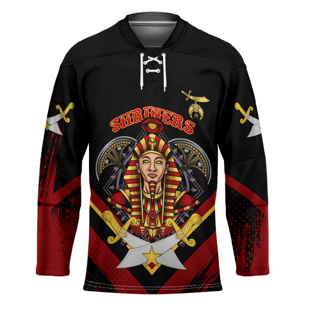 Noble Shriners Hockey Jersey Masonic Egyptian Pharaoh Scimitar Emblem