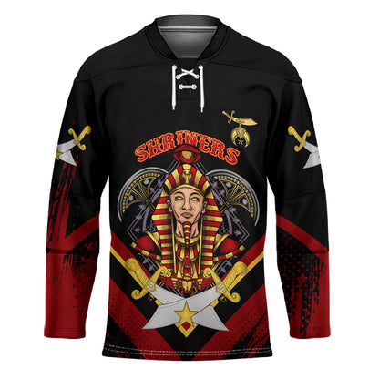 Noble Shriners Hockey Jersey Masonic Egyptian Pharaoh Scimitar Emblem