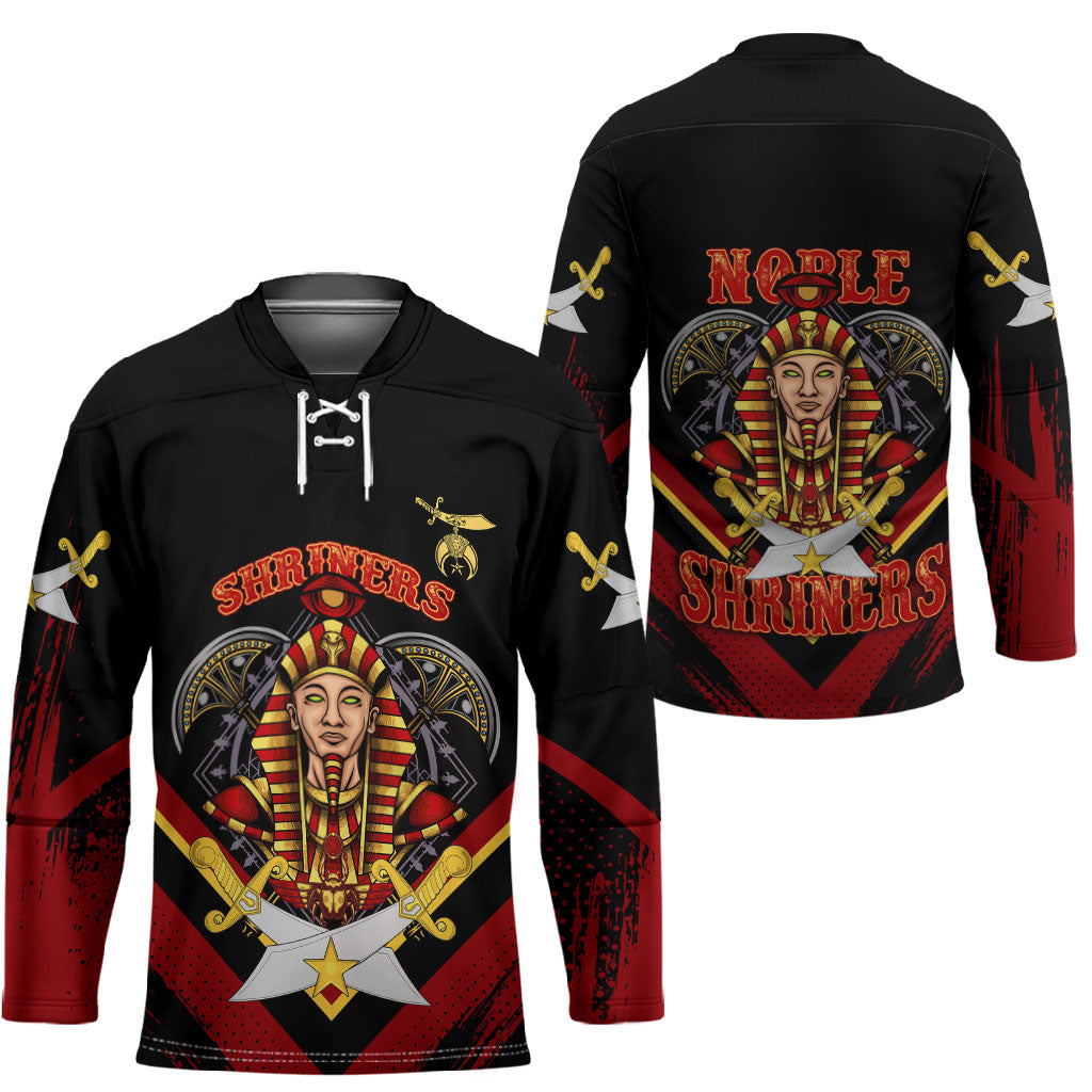 Noble Shriners Hockey Jersey Masonic Egyptian Pharaoh Scimitar Emblem