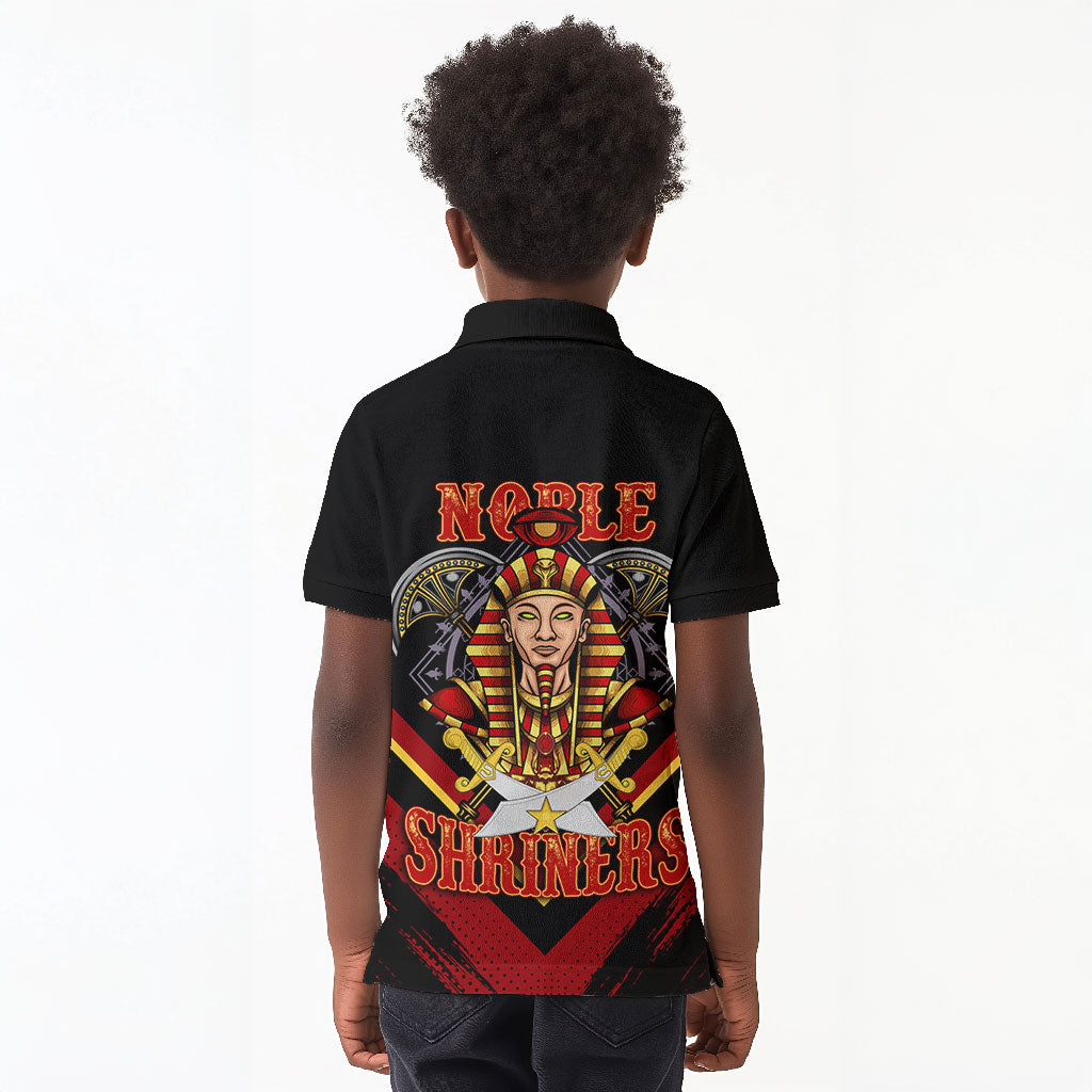 Noble Shriners Kid Polo Shirt Masonic Egyptian Pharaoh Scimitar Emblem