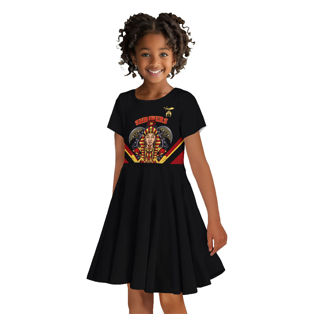 Noble Shriners Kid Short Sleeve Dress Masonic Egyptian Pharaoh Scimitar Emblem