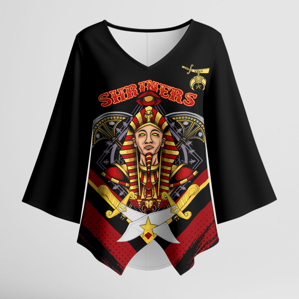 Noble Shriners Kimono Sleeve Blouse Masonic Egyptian Pharaoh Scimitar Emblem