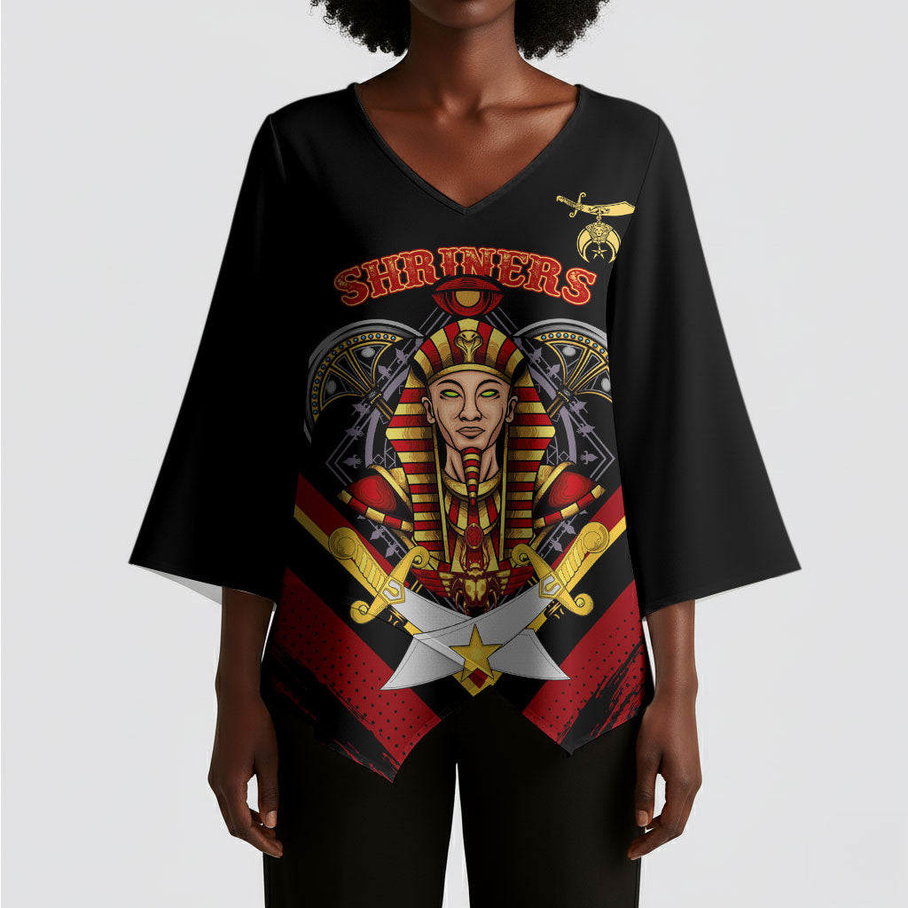 Noble Shriners Kimono Sleeve Blouse Masonic Egyptian Pharaoh Scimitar Emblem