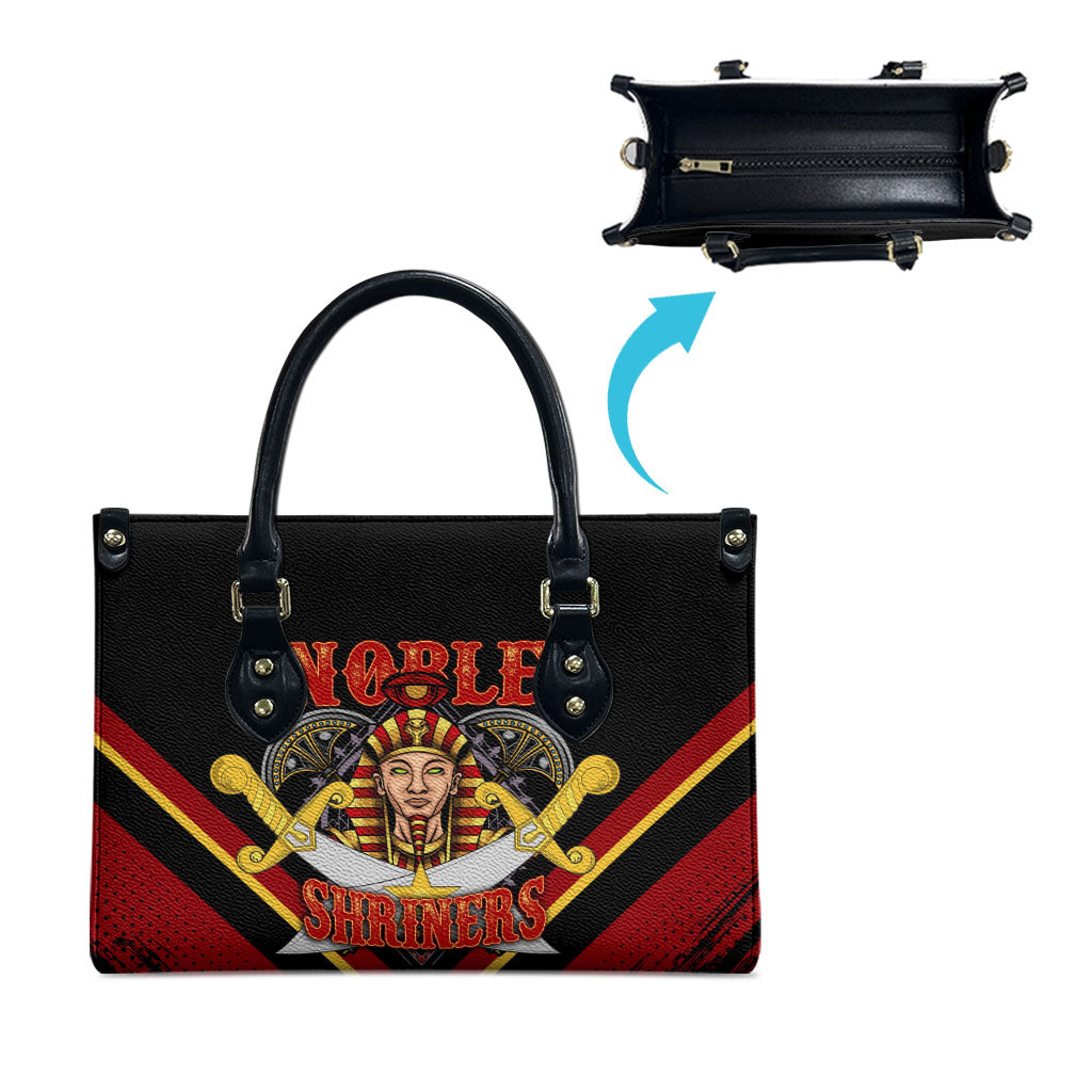 Noble Shriners Leather Bag Masonic Egyptian Pharaoh Scimitar Emblem