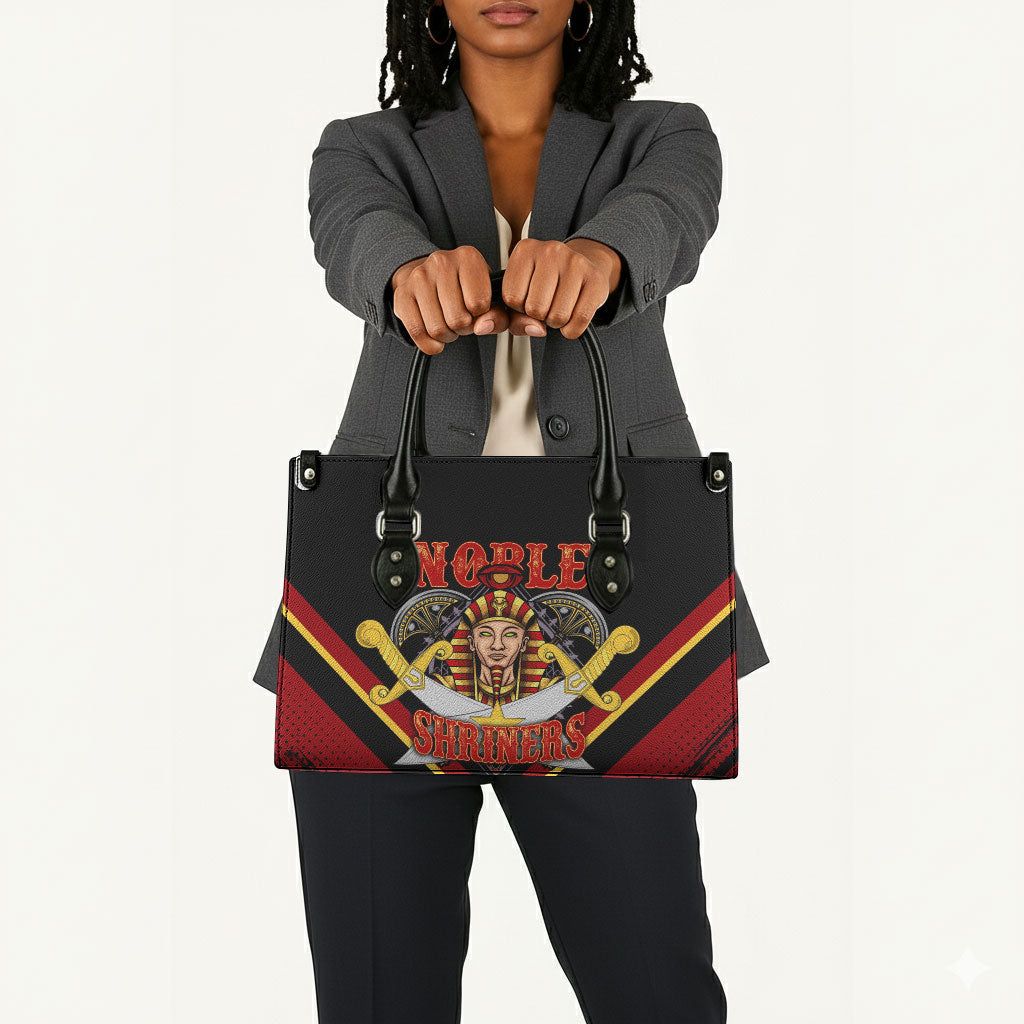 Noble Shriners Leather Bag Masonic Egyptian Pharaoh Scimitar Emblem