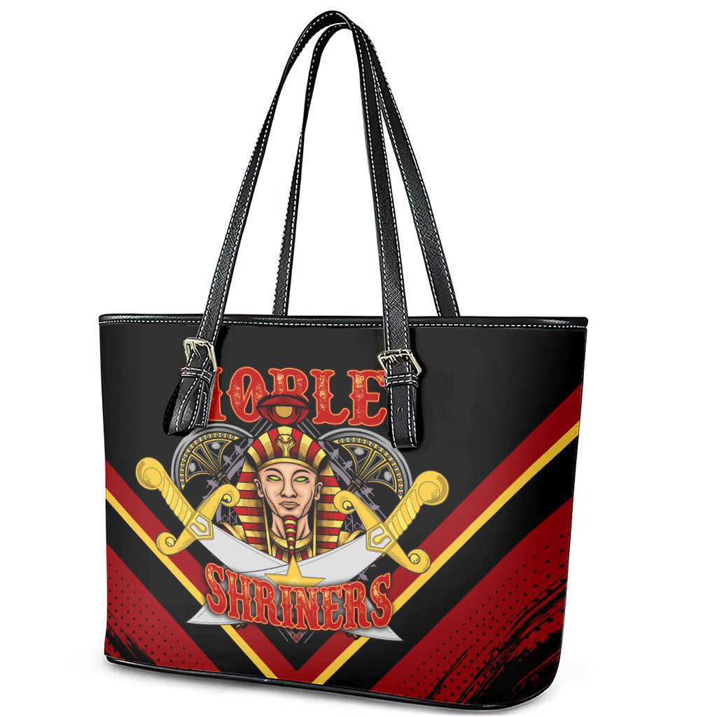 Noble Shriners Leather Tote Bag Masonic Egyptian Pharaoh Scimitar Emblem