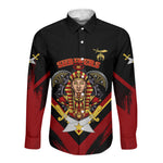 Noble Shriners Long Sleeve Button Shirt Masonic Egyptian Pharaoh Scimitar Emblem