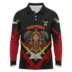 Noble Shriners Long Sleeve Polo Shirt Masonic Egyptian Pharaoh Scimitar Emblem
