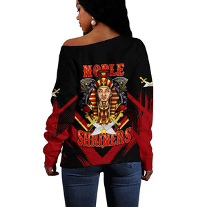Noble Shriners Off Shoulder Sweater Masonic Egyptian Pharaoh Scimitar Emblem