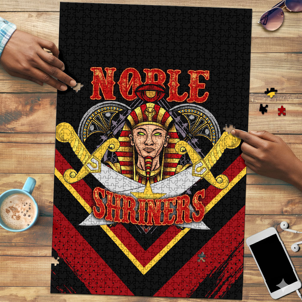 Noble Shriners Puzzle Masonic Egyptian Pharaoh Scimitar Emblem