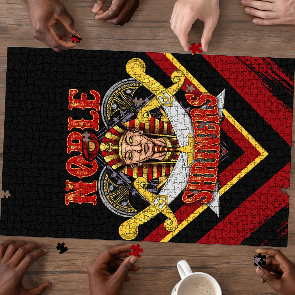 Noble Shriners Puzzle Masonic Egyptian Pharaoh Scimitar Emblem