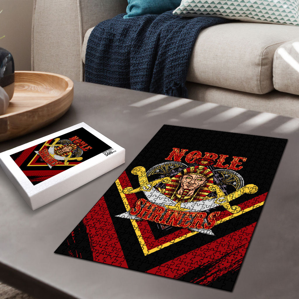 Noble Shriners Puzzle Masonic Egyptian Pharaoh Scimitar Emblem