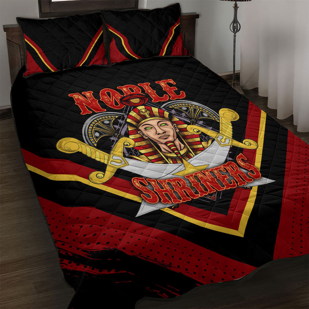 Noble Shriners Quilt Bed Set Masonic Egyptian Pharaoh Scimitar Emblem