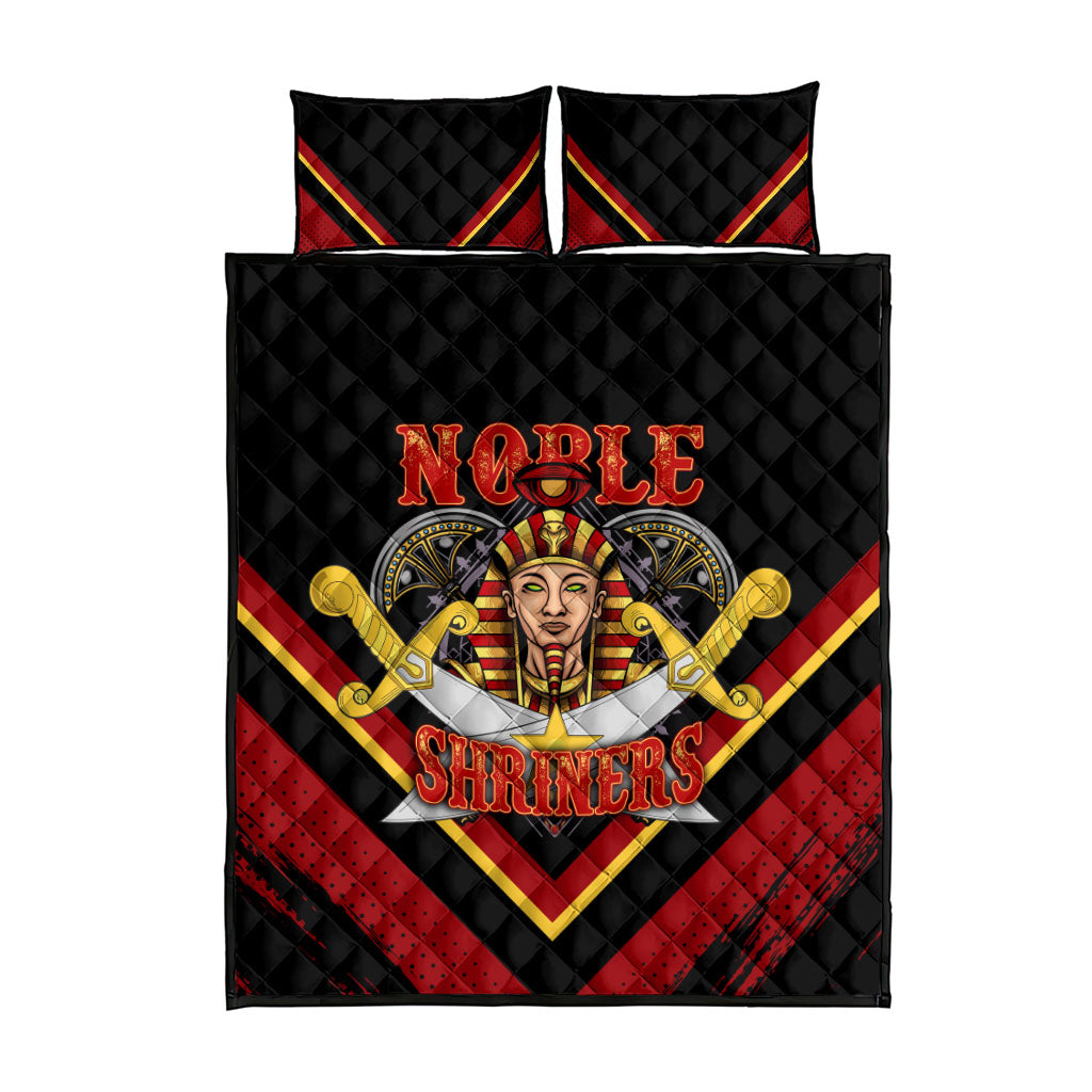 Noble Shriners Quilt Bed Set Masonic Egyptian Pharaoh Scimitar Emblem