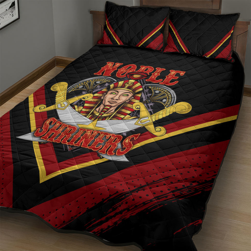 Noble Shriners Quilt Bed Set Masonic Egyptian Pharaoh Scimitar Emblem