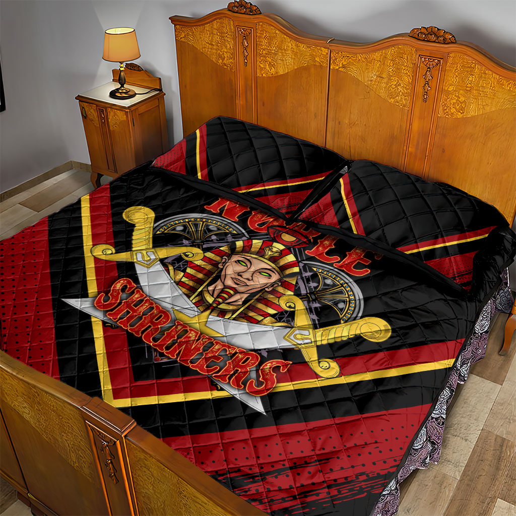 Noble Shriners Quilt Bed Set Masonic Egyptian Pharaoh Scimitar Emblem