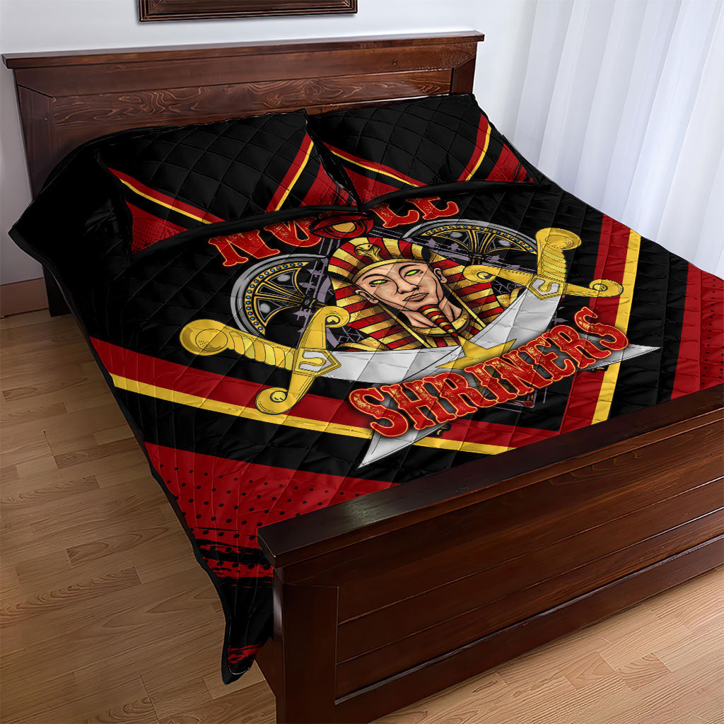 Noble Shriners Quilt Bed Set Masonic Egyptian Pharaoh Scimitar Emblem