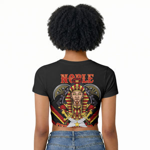 Noble Shriners Raglan Cropped T shirt Masonic Egyptian Pharaoh Scimitar Emblem