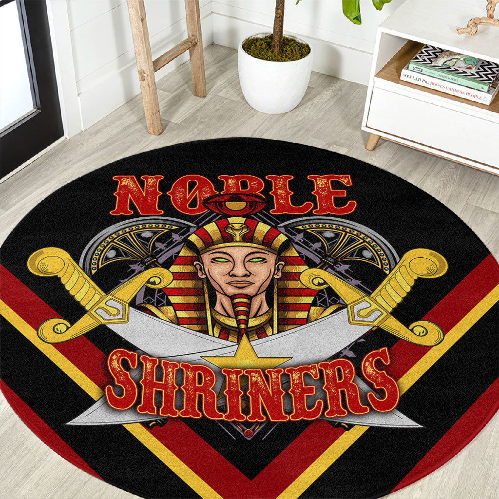 Noble Shriners Round Carpet Masonic Egyptian Pharaoh Scimitar Emblem