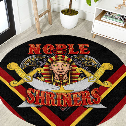 Noble Shriners Round Carpet Masonic Egyptian Pharaoh Scimitar Emblem