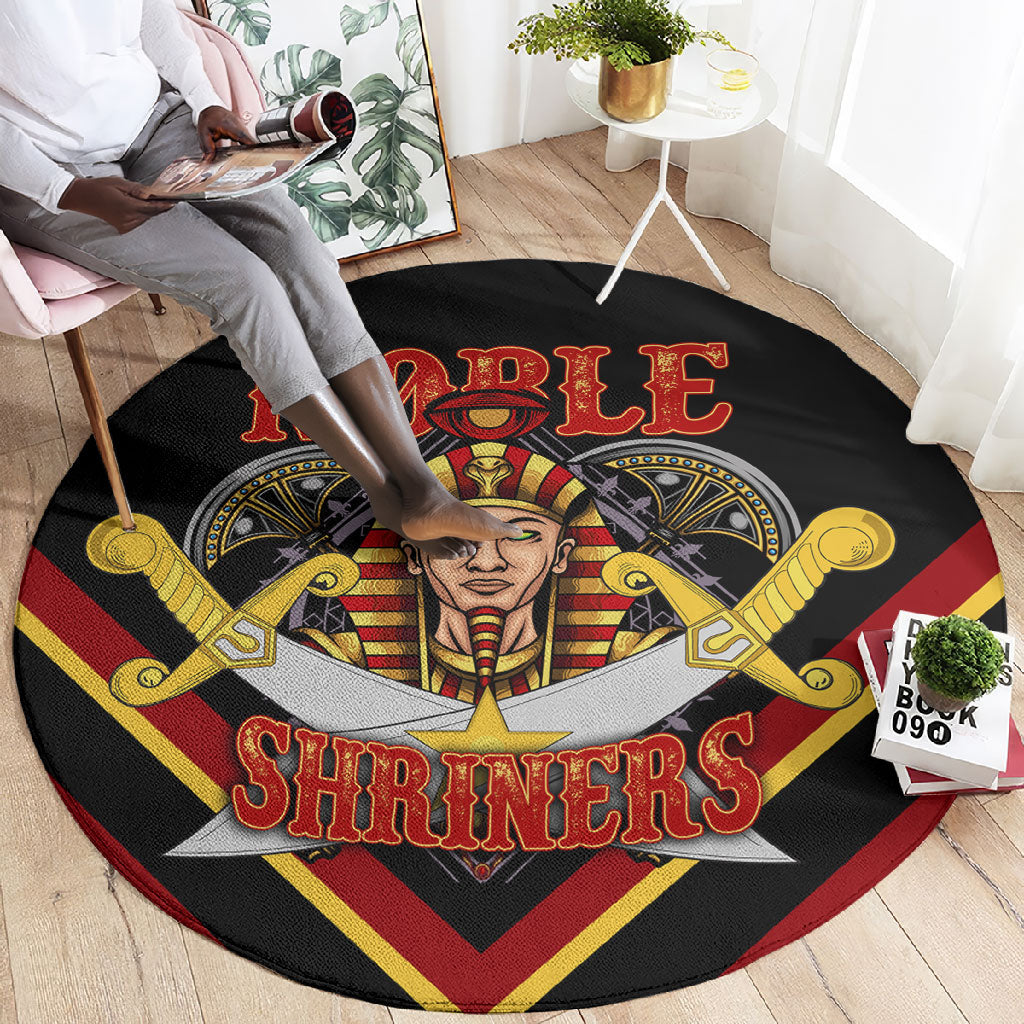 Noble Shriners Round Carpet Masonic Egyptian Pharaoh Scimitar Emblem