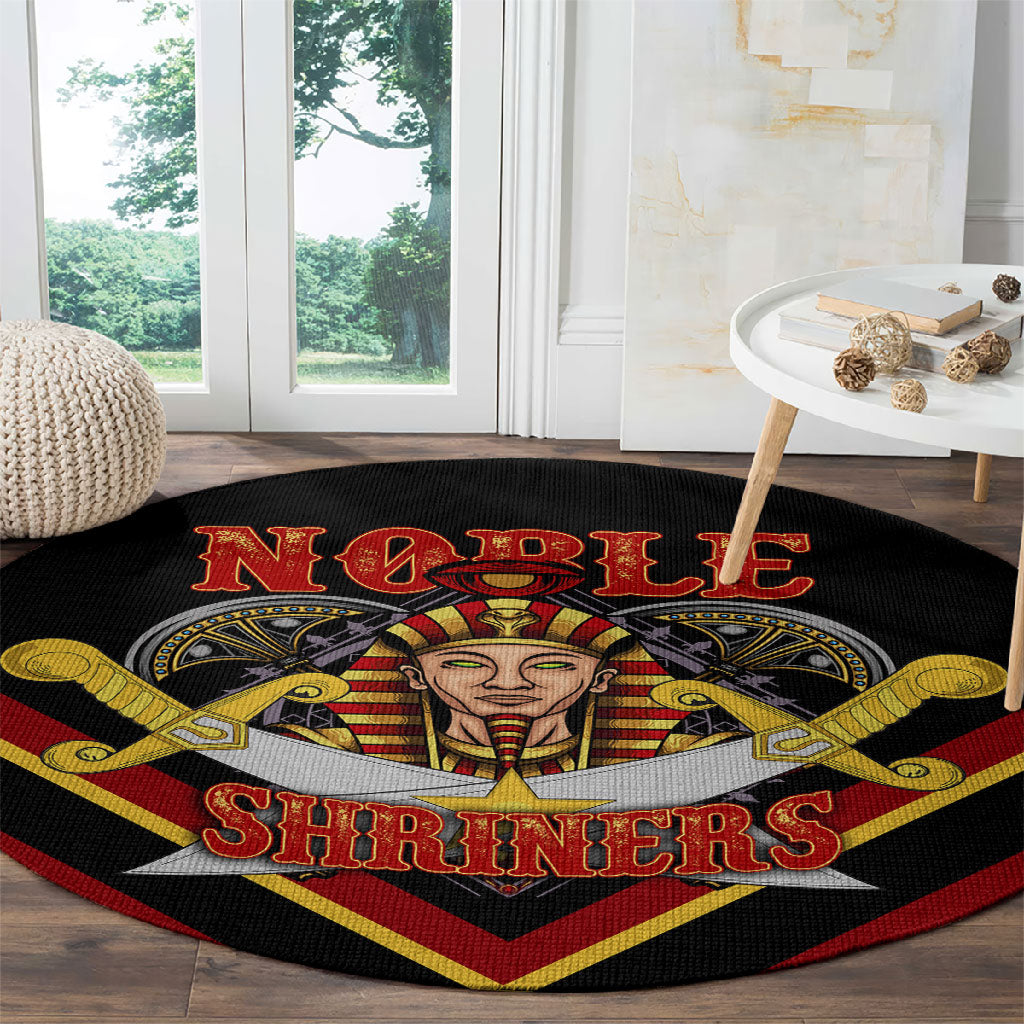 Noble Shriners Round Carpet Masonic Egyptian Pharaoh Scimitar Emblem