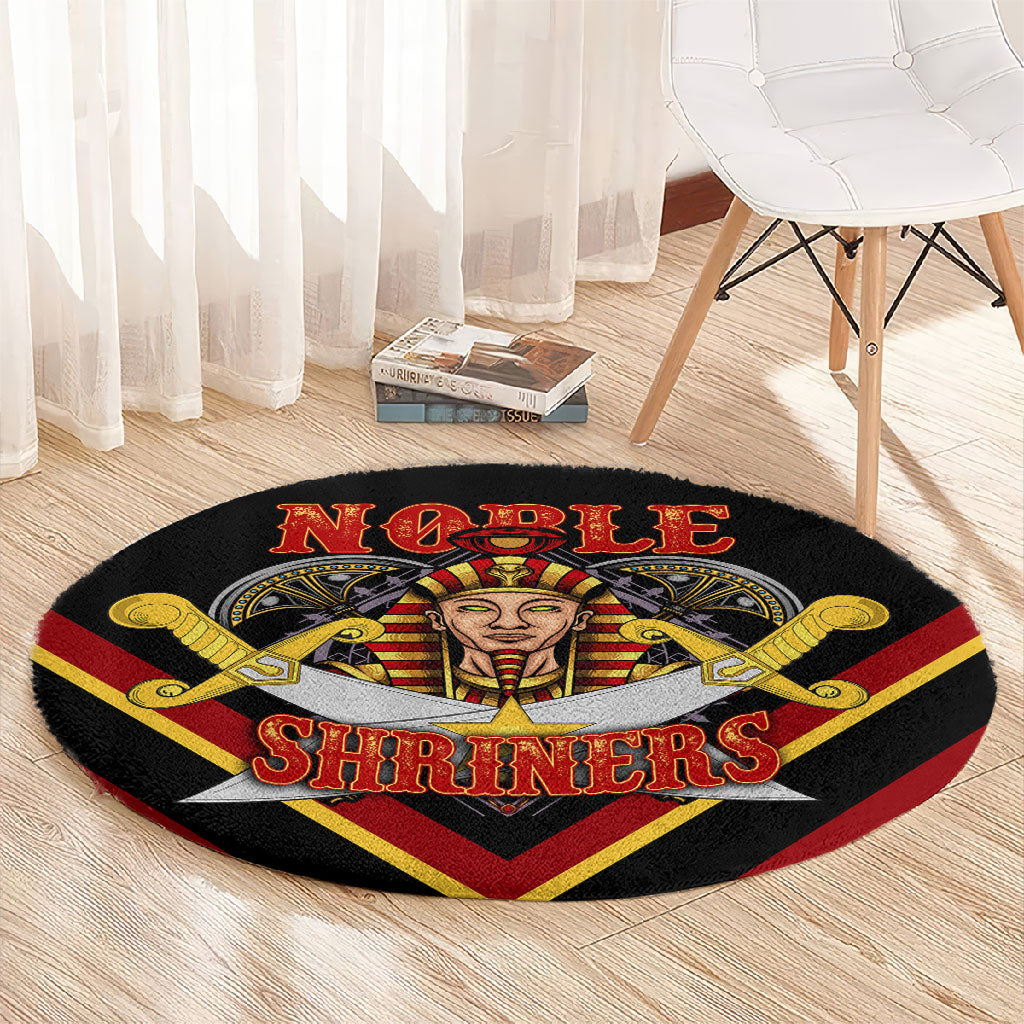 Noble Shriners Round Carpet Masonic Egyptian Pharaoh Scimitar Emblem