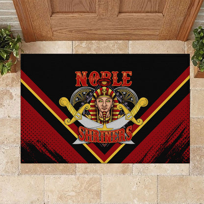 Noble Shriners Rubber Doormat Masonic Egyptian Pharaoh Scimitar Emblem