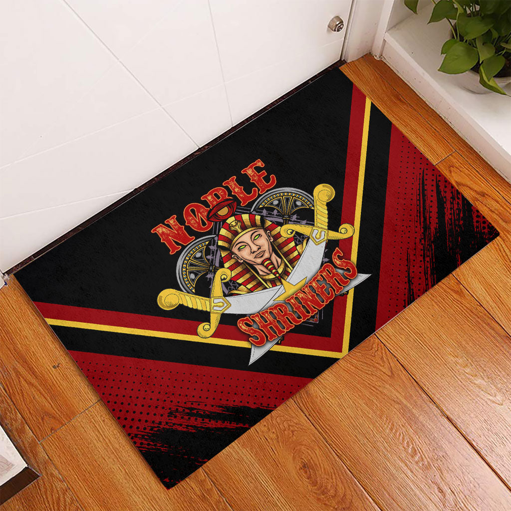 Noble Shriners Rubber Doormat Masonic Egyptian Pharaoh Scimitar Emblem