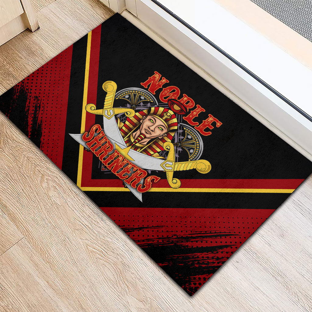 Noble Shriners Rubber Doormat Masonic Egyptian Pharaoh Scimitar Emblem