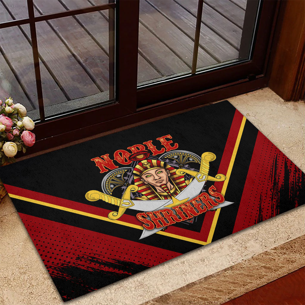 Noble Shriners Rubber Doormat Masonic Egyptian Pharaoh Scimitar Emblem