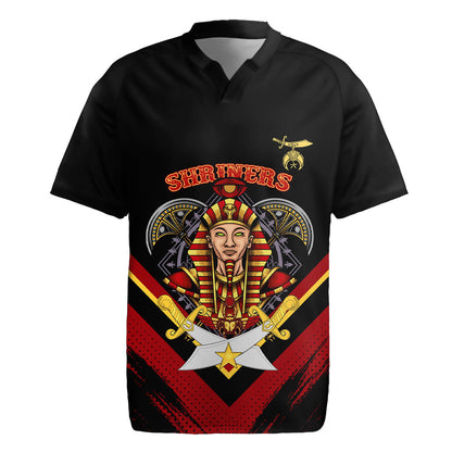 Noble Shriners Rugby Jersey Masonic Egyptian Pharaoh Scimitar Emblem