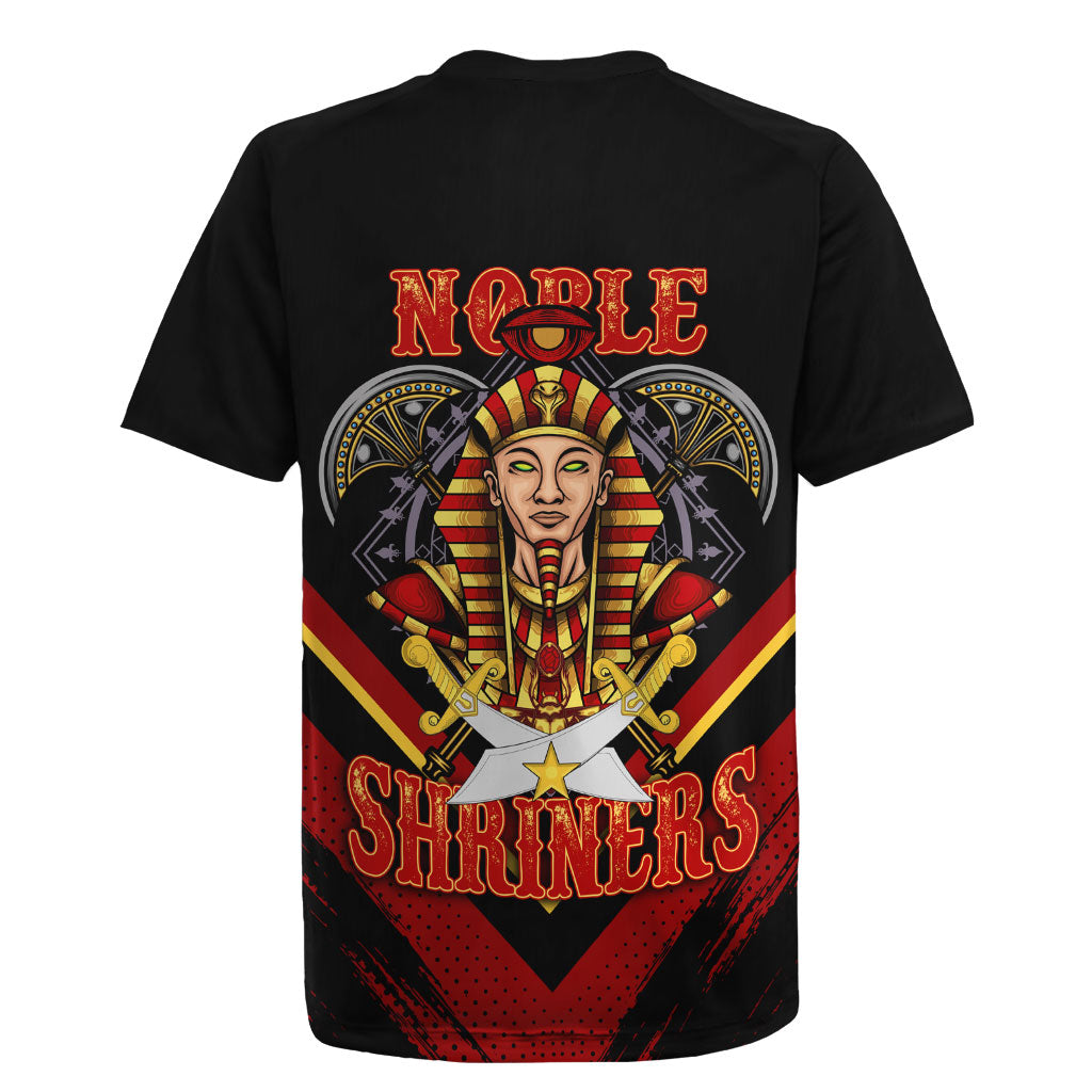 Noble Shriners Rugby Jersey Masonic Egyptian Pharaoh Scimitar Emblem