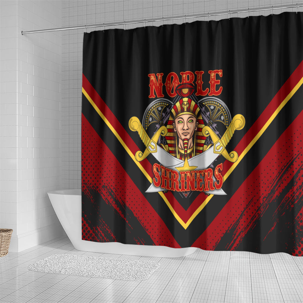 Noble Shriners Shower Curtain Masonic Egyptian Pharaoh Scimitar Emblem