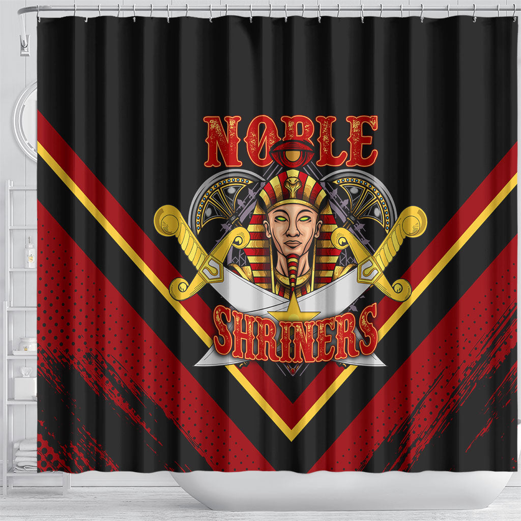 Noble Shriners Shower Curtain Masonic Egyptian Pharaoh Scimitar Emblem