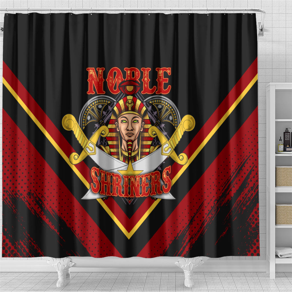 Noble Shriners Shower Curtain Masonic Egyptian Pharaoh Scimitar Emblem