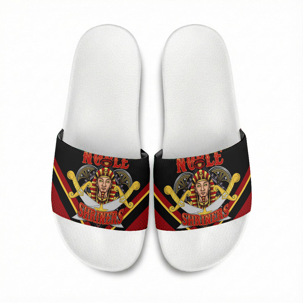 Noble Shriners Slide Sandals Masonic Egyptian Pharaoh Scimitar Emblem
