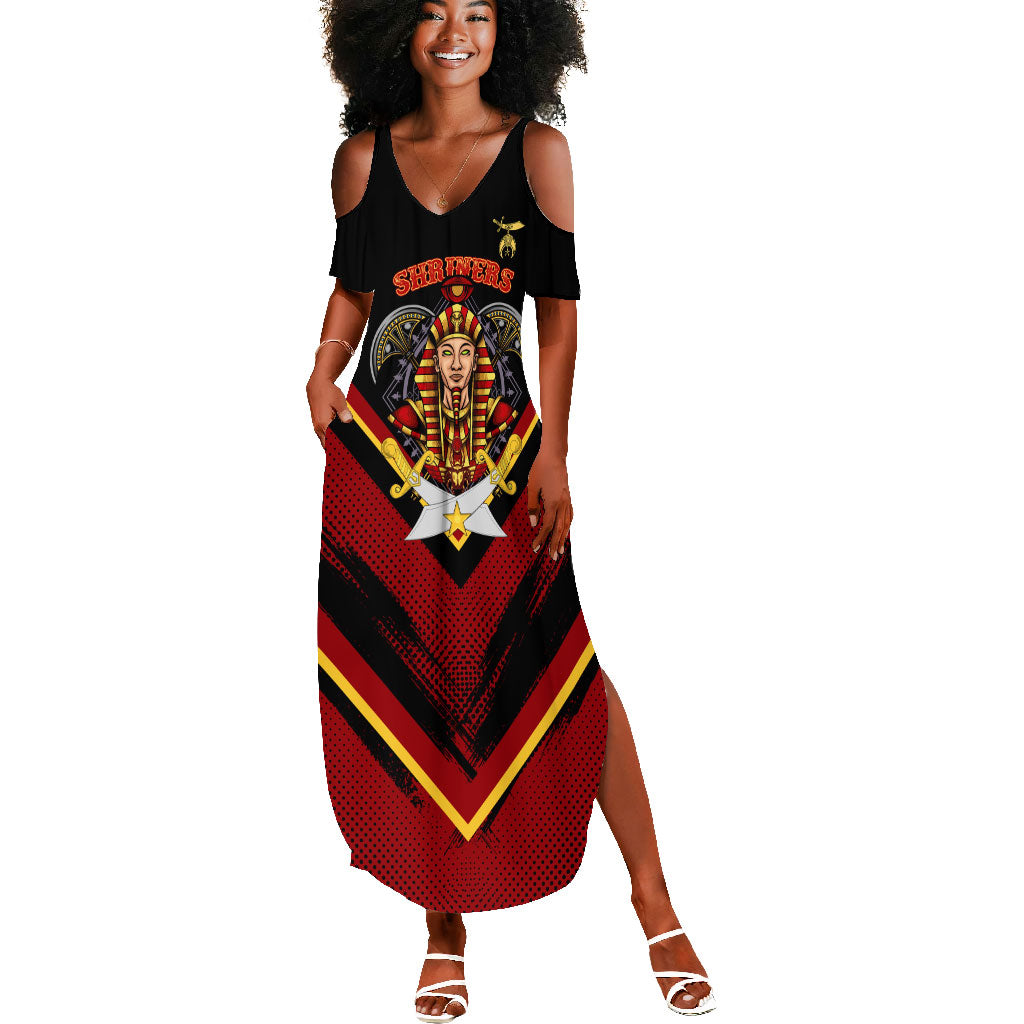 Noble Shriners Summer Maxi Dress Masonic Egyptian Pharaoh Scimitar Emblem