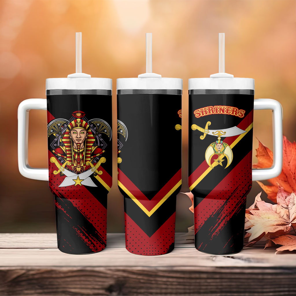 Noble Shriners Tumbler With Handle Masonic Egyptian Pharaoh Scimitar Emblem