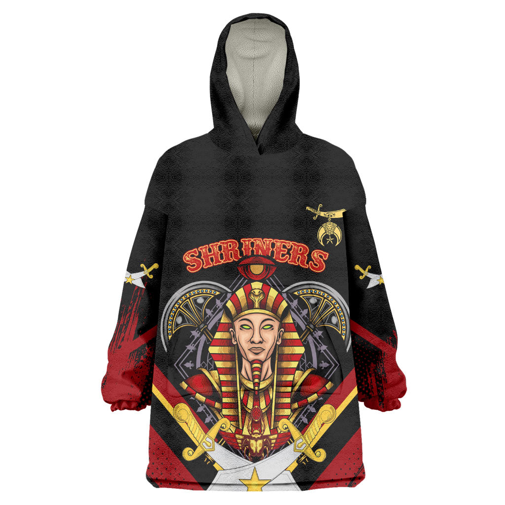 Noble Shriners Wearable Blanket Hoodie Masonic Egyptian Pharaoh Scimitar Emblem