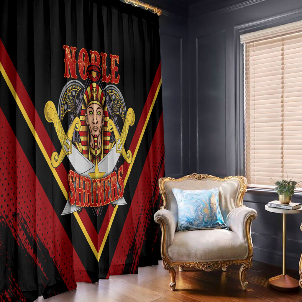 Noble Shriners Window Curtain Masonic Egyptian Pharaoh Scimitar Emblem