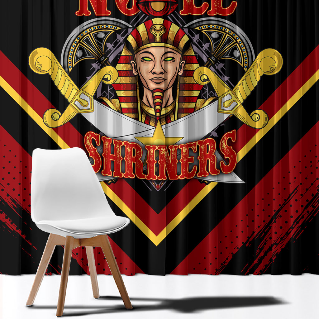 Noble Shriners Window Curtain Masonic Egyptian Pharaoh Scimitar Emblem