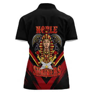 Noble Shriners Women Polo Shirt Masonic Egyptian Pharaoh Scimitar Emblem