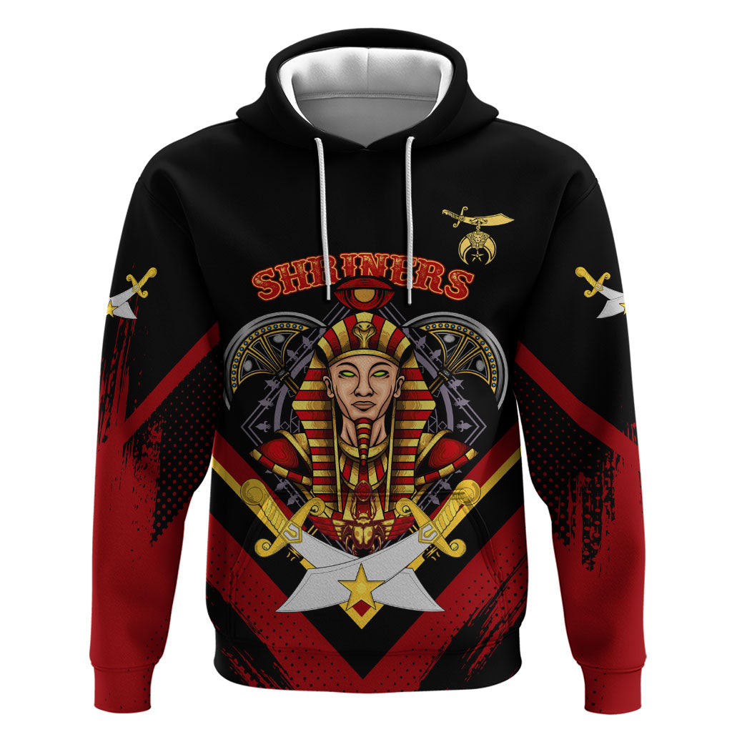 Noble Shriners Zip Hoodie Masonic Egyptian Pharaoh Scimitar Emblem