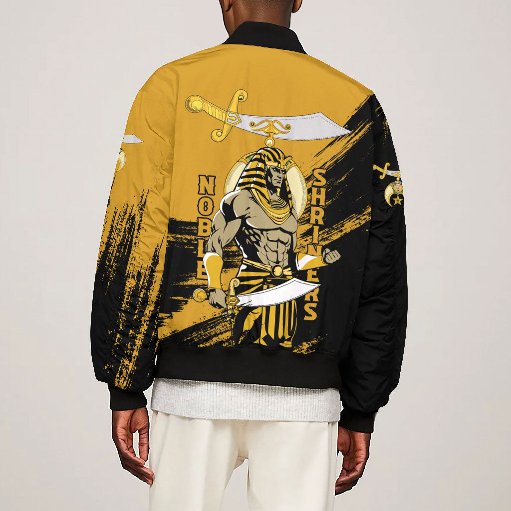 Noble Shriners Bomber Jacket Egyptian Pharaoh Warrior - Scimitar Sword