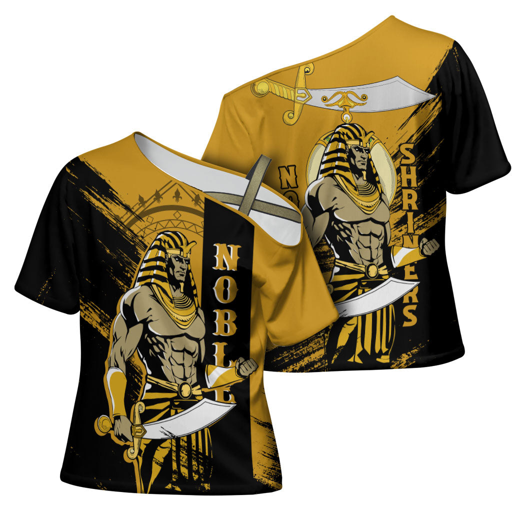 Noble Shriners Cross Shoulder Shirt Egyptian Pharaoh Warrior - Scimitar Sword