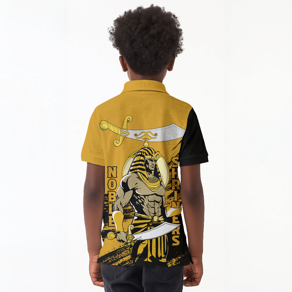Noble Shriners Kid Polo Shirt Egyptian Pharaoh Warrior - Scimitar Sword