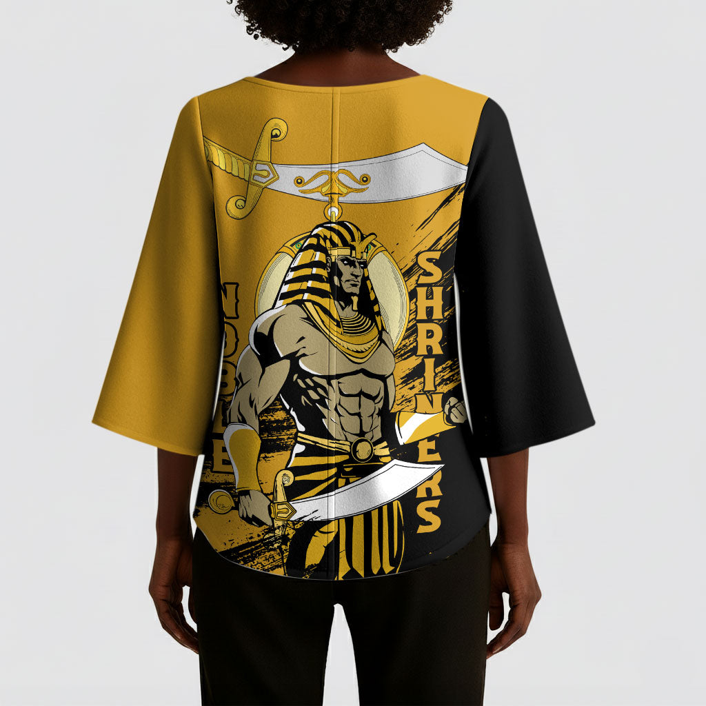 Noble Shriners Kimono Sleeve Blouse Egyptian Pharaoh Warrior - Scimitar Sword
