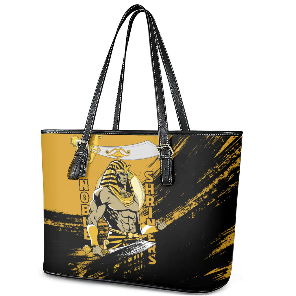 Noble Shriners Leather Tote Bag Egyptian Pharaoh Warrior - Scimitar Sword